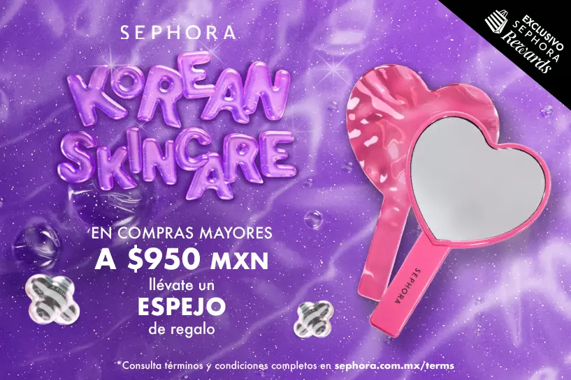Encuentra tu skincare coreano favorito y en compras mayores de $950 MXN ll&eacute;vate un espejo