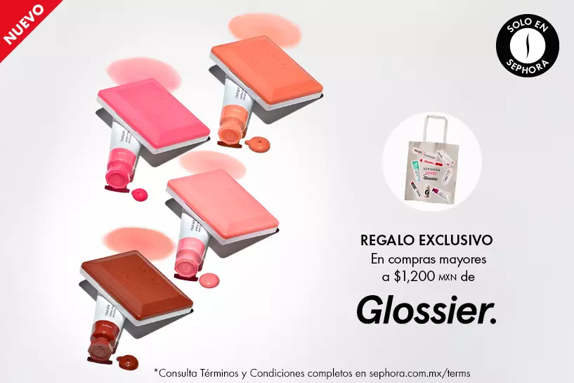 Destaca tu belleza con Glossier  y en compras mayores a $1,200 MXN ll&eacute;vate una bolsa de regalo