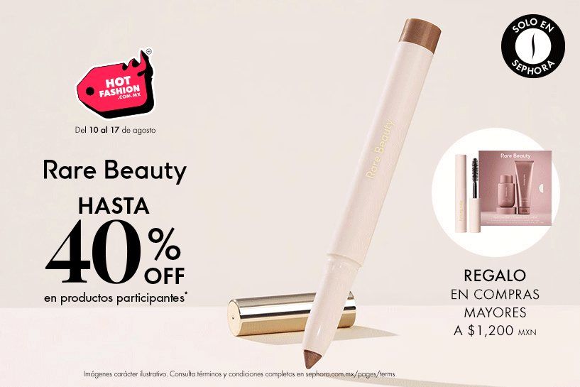 Aprovecha hasta 40% OFF* en productos participantes de Rare Beauty y ll&eacute;vate un regalo en compra &iexcl;No lo dejes pasar!