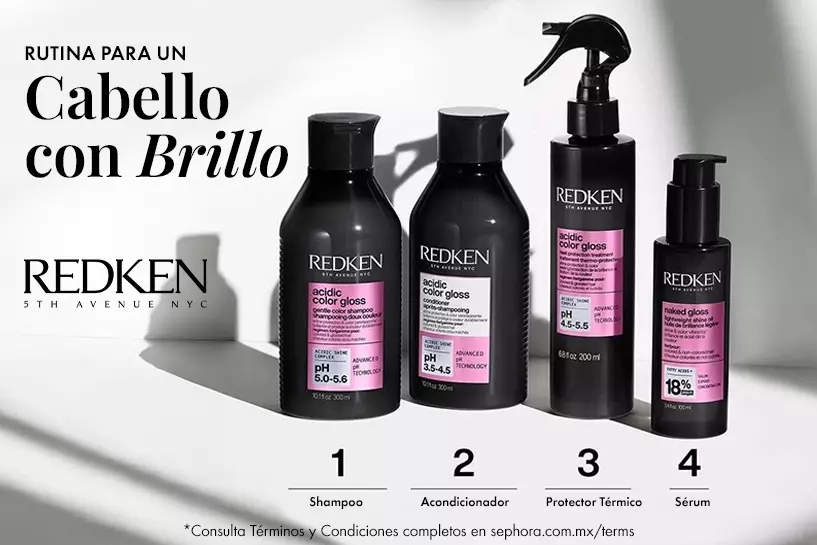Descubre la rutina de cuatro pasos con Redken Acidic Color Gloss de la Familia de cuidado de color