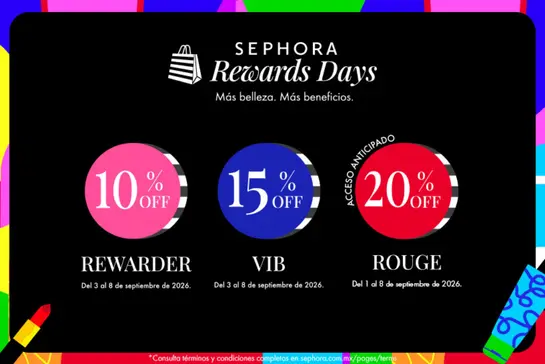 🎉Tu nivel, tus beneficios. Disfruta hasta 20% OFF* seg&uacute;n tu categor&iacute;a Rewards y renueva tus imprescindibles