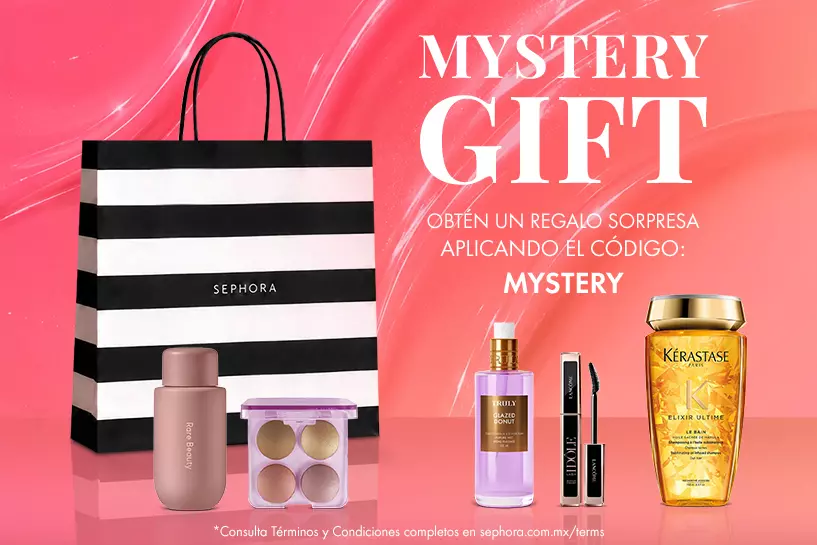 En compras de $899 MXN complementa tu rutina y recibe un regalo sorpresa aplicando el cup&oacute;n:MYSTERY
