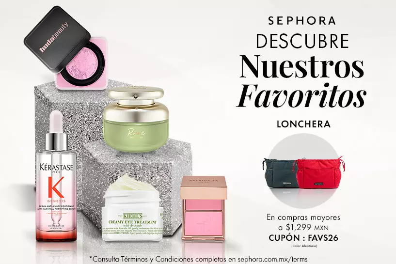 Descubre los favoritos de Sephora y ll&eacute;vate un regalo en compras mayores a $1,299 MXN con el cup&oacute;n: FAVS26