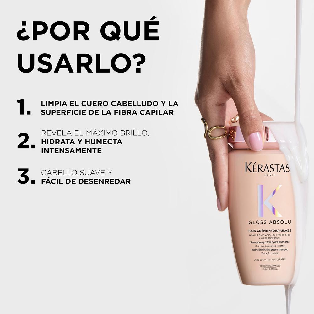 SHAMPOO GLOSS ABSOLU BAIN CREME HYDRA-GLAZE (SHAMPOO PARA CABELLO GRUESO)