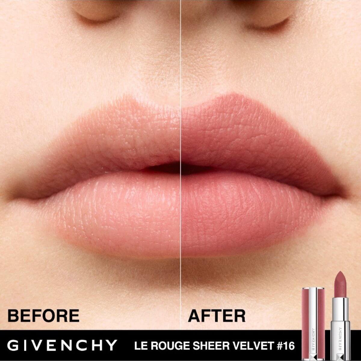 LE ROUGE SHEER VELVET LIPSTICK DE GIVENCHY (LABIAL MATE DE EFECTO DIFUMINADO Y LARGA DURACI&Oacute;N )