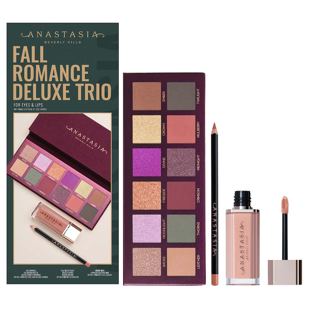 FALL ROMANCE DELUXE TRIO + ANASTASIA BEVERLY HILLS (SET PARA OJOS Y LABIOS)