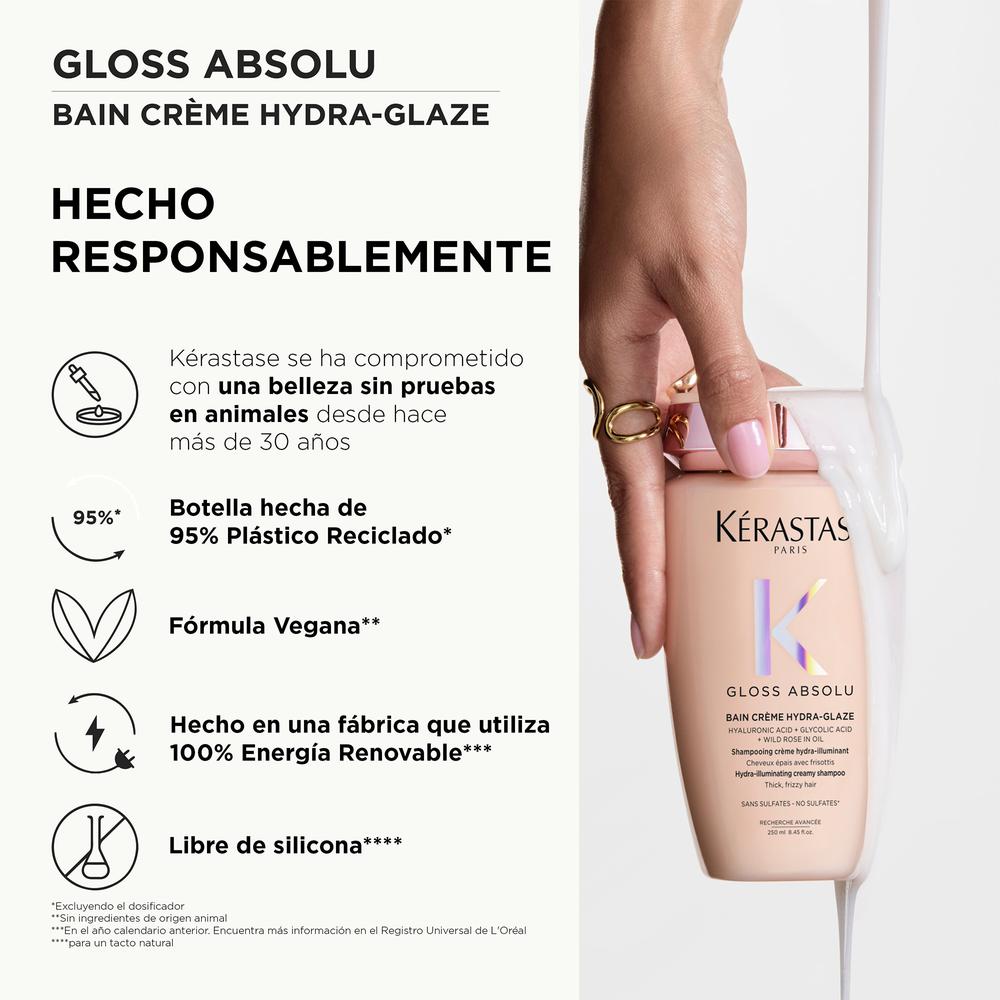 SHAMPOO GLOSS ABSOLU BAIN CREME HYDRA-GLAZE (SHAMPOO PARA CABELLO GRUESO)