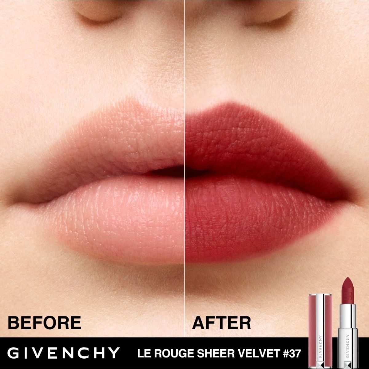 LE ROUGE SHEER VELVET LIPSTICK DE GIVENCHY (LABIAL MATE DE EFECTO DIFUMINADO Y LARGA DURACI&Oacute;N )